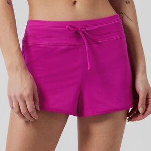 Athleta Surge Swim Shorts, Built-in Briefs, Pockets, Like New, XS / S, Pink